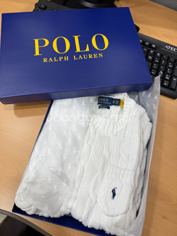 폴로 랄프로렌 케이블 니트 (강민경 착용) 숏슬리브 스--7
