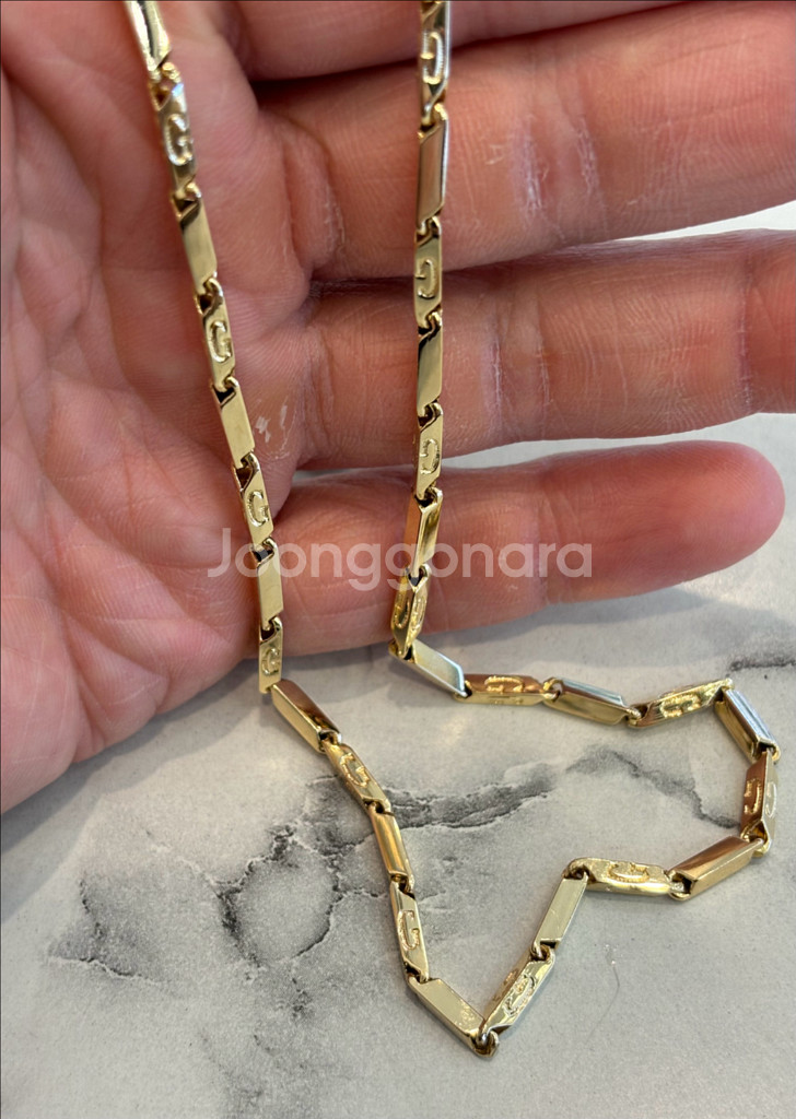 18k 대나무목걸이 5.17돈 남자금목걸이--0