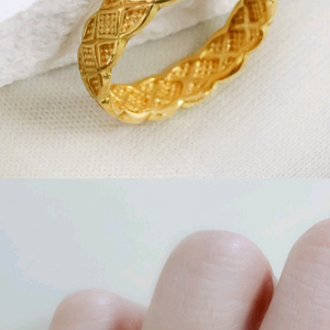 순금 샤넬코코 엠보 퀼팅 레이스반지