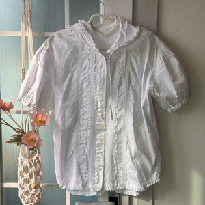 [빈티지] 핑크하우스 후드 핀턱 블라우스 -옷장정리