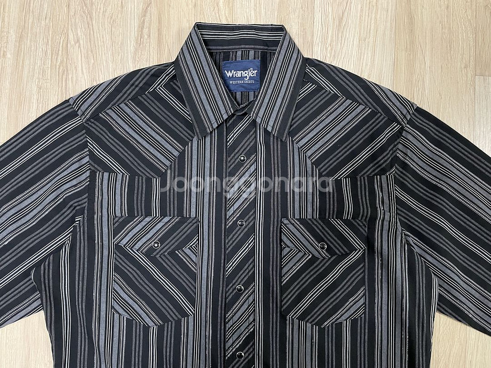 100) 90s 랭글러 블랙 스트라이프 웨스턴셔츠(데드스탁)RRL&폴로--3