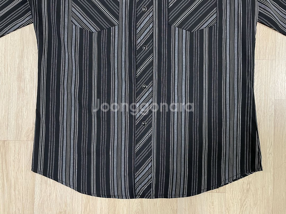 100) 90s 랭글러 블랙 스트라이프 웨스턴셔츠(데드스탁)RRL&폴로--5