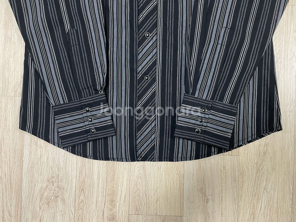 100) 90s 랭글러 블랙 스트라이프 웨스턴셔츠(데드스탁)RRL&폴로--8