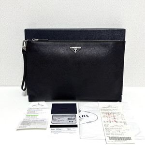 프라다 사피아노 삼각 로고 클러치