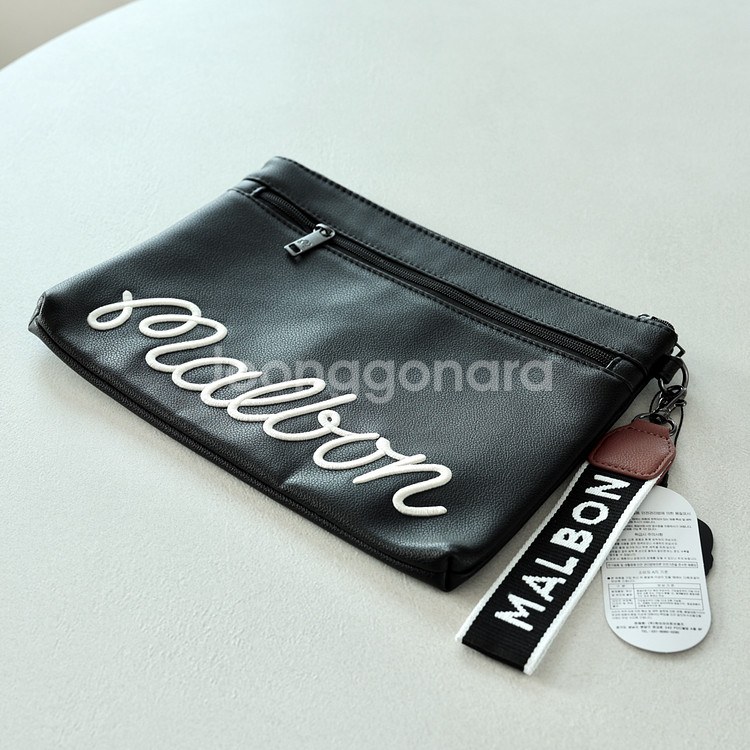 말본 올블랙 골프 클러치백 파우치가방--4