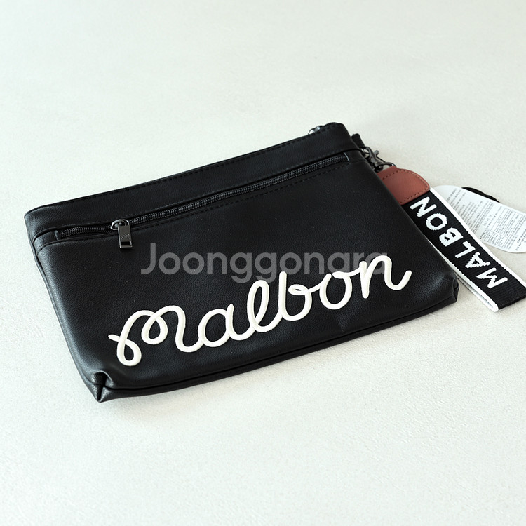 말본 올블랙 골프 클러치백 파우치가방--3