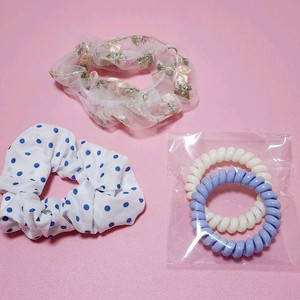 (새상품) 헤어 곱창 머리끈 4개 일괄