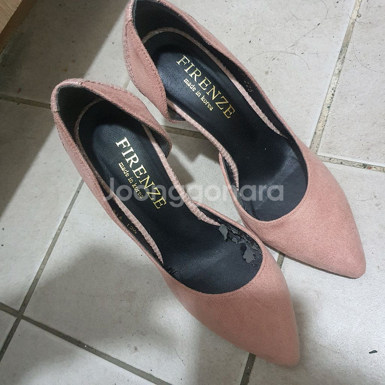 핑크 스웨이드 힐 225 가죽 펌프스 스틸레토 하이힐--0