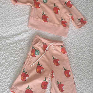 딸기 패턴 아동 상하복 세트
