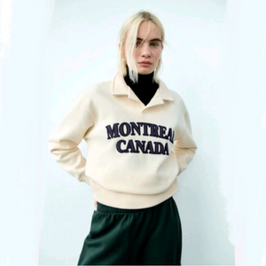 L) ZARA 자라 캐나다 몬트리올 로고 오버핏 스웻셔츠 맨투맨티 공용