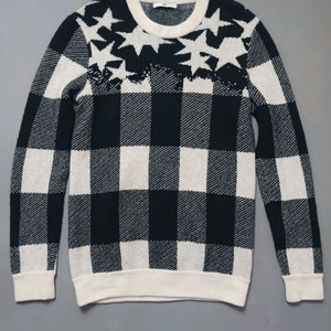 [100] 시스템옴므 별자수 체크 플레이드 니트