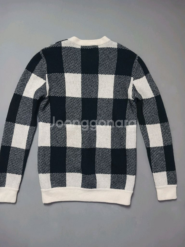 [100] 시스템옴므 별자수 체크 플레이드 니트--5