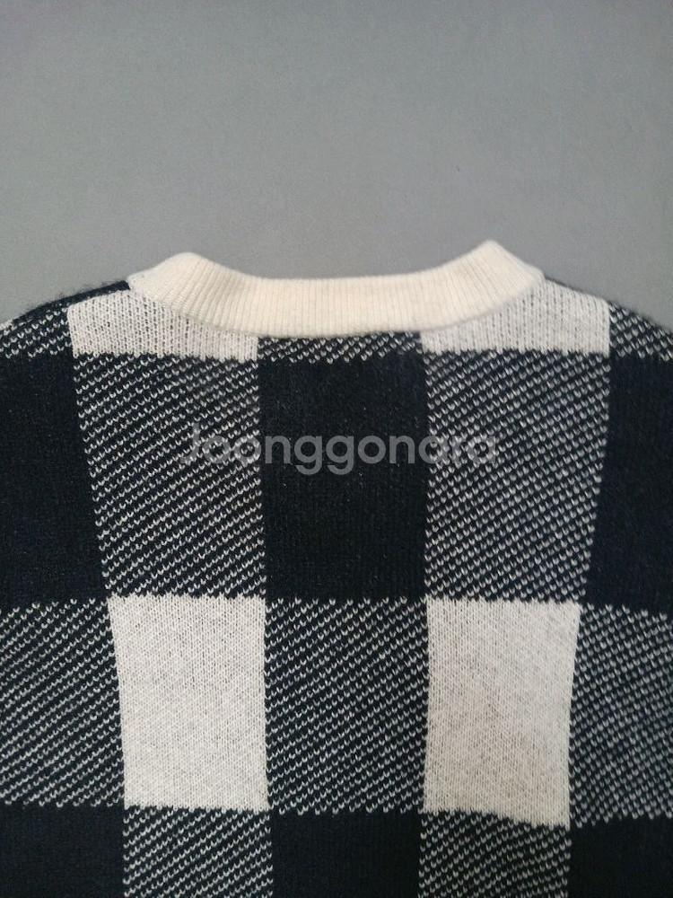 [100] 시스템옴므 별자수 체크 플레이드 니트--6