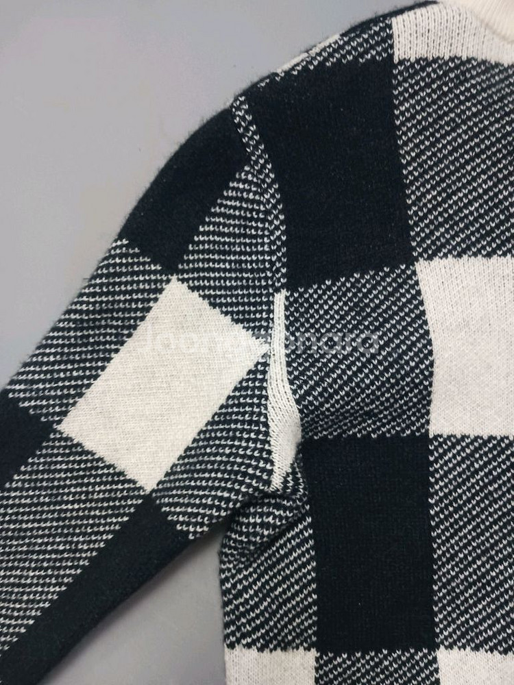 [100] 시스템옴므 별자수 체크 플레이드 니트--8