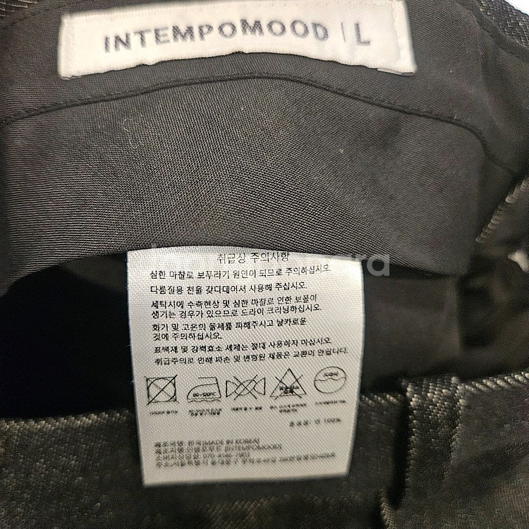 INTEMPO MOOD 로코 원턱 와이드팬츠 블랙 L--3