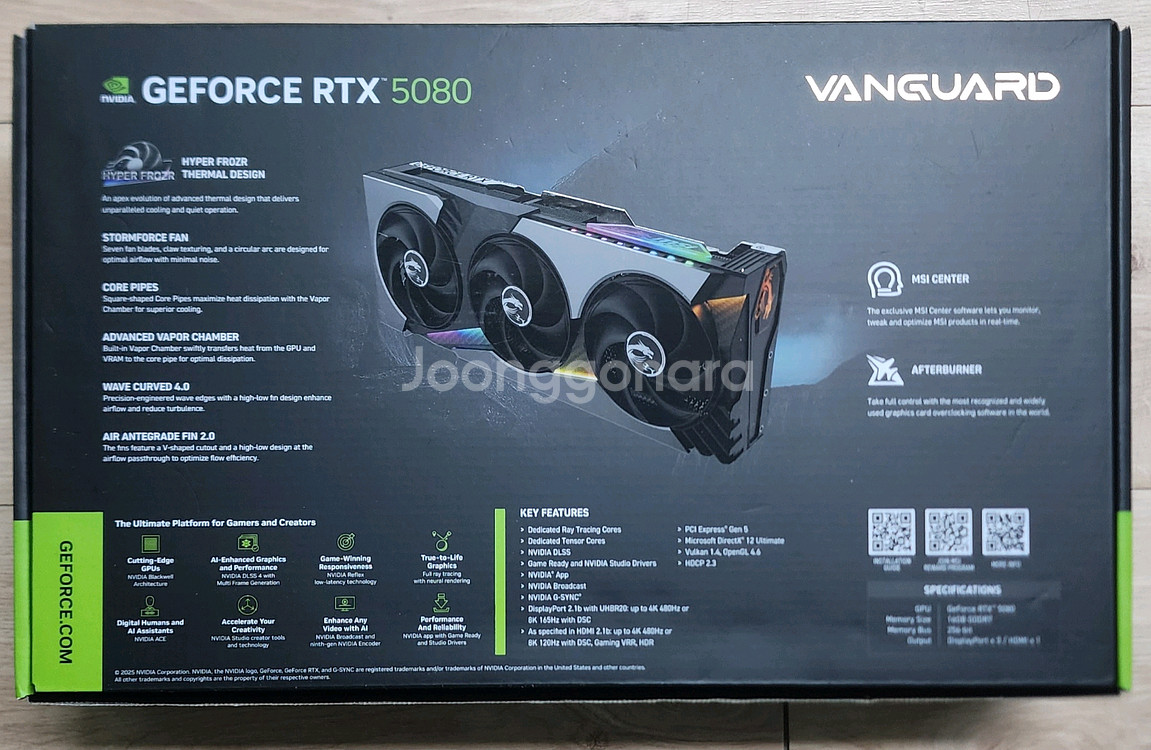 그래픽카드-MSI 지포스 RTX 5080 뱅가드--1