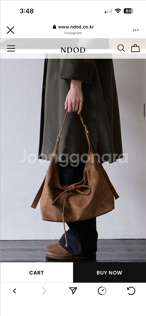 택달린새상품)앤디오디 플로백 스웨이드 카멜--0