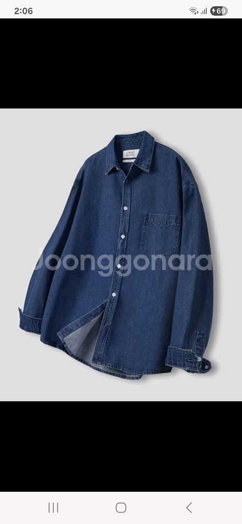 2벌일괄) LIMAINS SECOND 오버핏 데님 셔츠--0