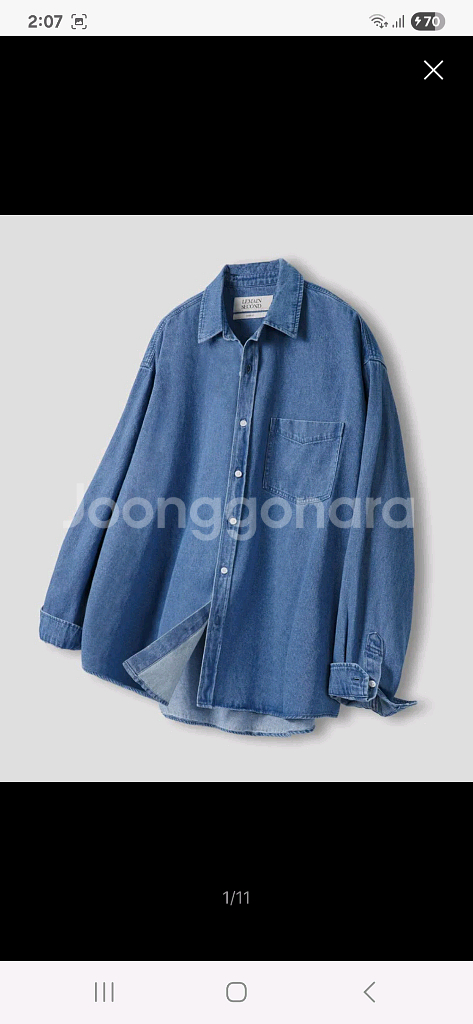 2벌일괄) LIMAINS SECOND 오버핏 데님 셔츠--1