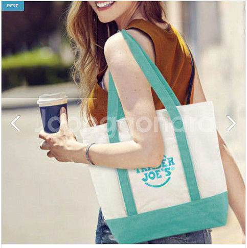 트레이더조 에코백 민트 새제품 정품--0