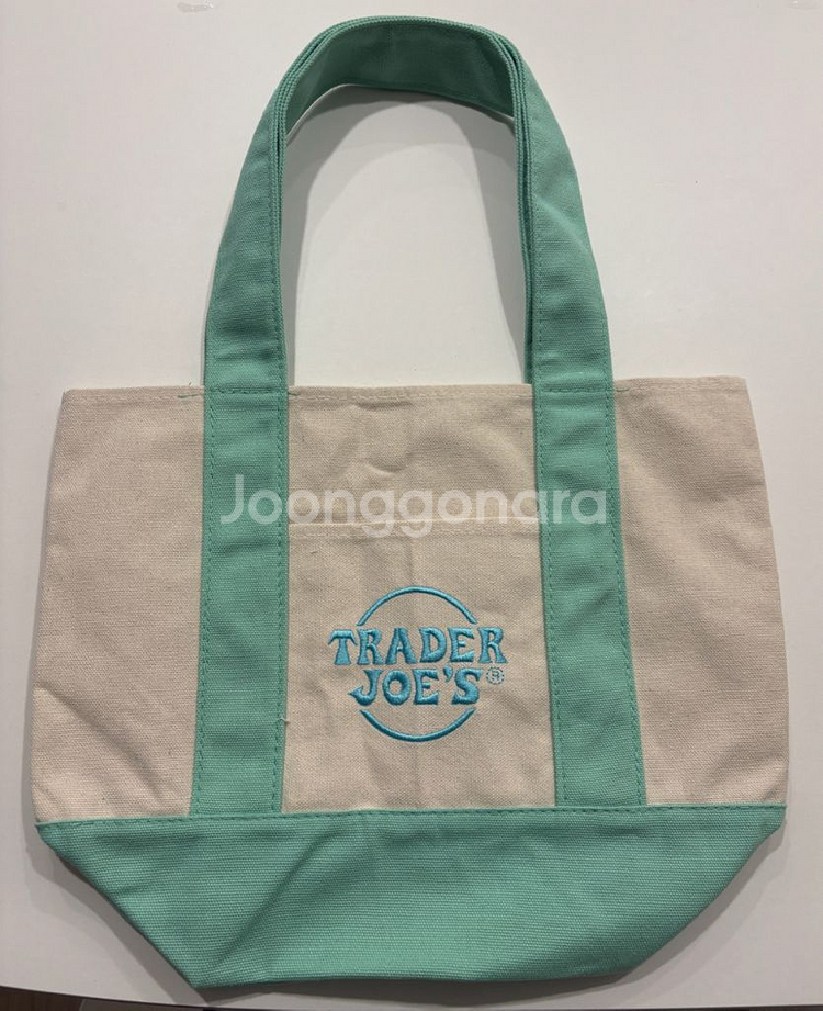 트레이더조 에코백 민트 새제품 정품--3