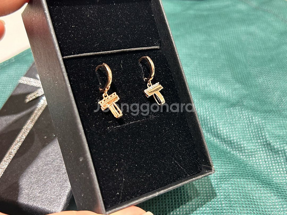 14k 골드 T 원터치 귀걸이--2