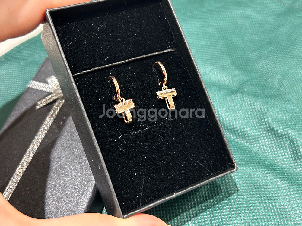 14k 골드 T 원터치 귀걸이--1