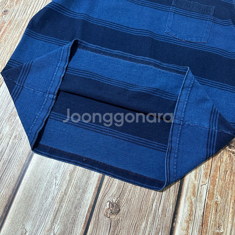 빔즈플러스 스트라이프 L/S 티셔츠 인디고 색상 L사이즈--8