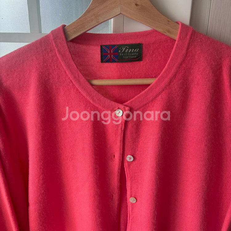 [빈티지] 스코틀랜드 퓨어 캐시미어100 코랄 가디건 -옷장정리--0