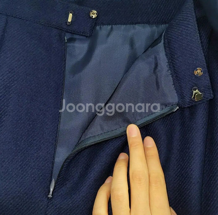 버버리 캐시미어 100% 투피스 셋업 네이비--4