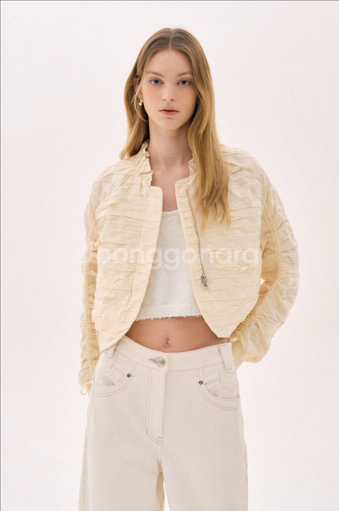 오즈세컨 크링클 엠보 셔링 점퍼 한섬--0