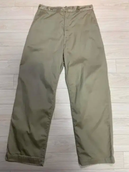 [2] 코모리 코튼 치노 오버 팬츠 카키--0