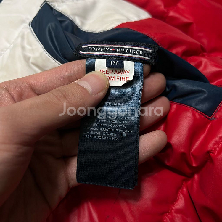 타미힐피거 덕다운 스몰플래그 리버시블 경량패딩 점퍼 [네이비] 176--7