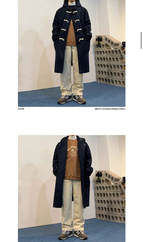 후드 더플 떡볶이 코트--2