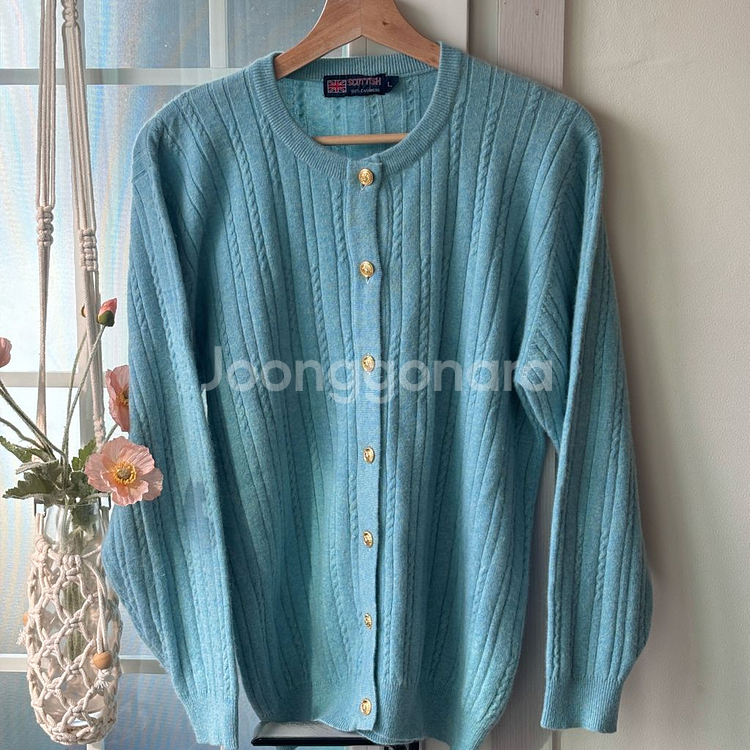 [빈티지] Scottish 스코틀랜드 캐시미어 100 케이블 가디건--2