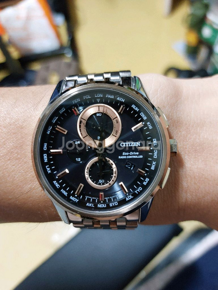 시티즌 전파수신 라디오컨트롤 로즈골드 8116--4