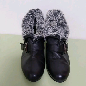 여성 미스미스터 천연가죽 버클 앵클 털부츠 (240)