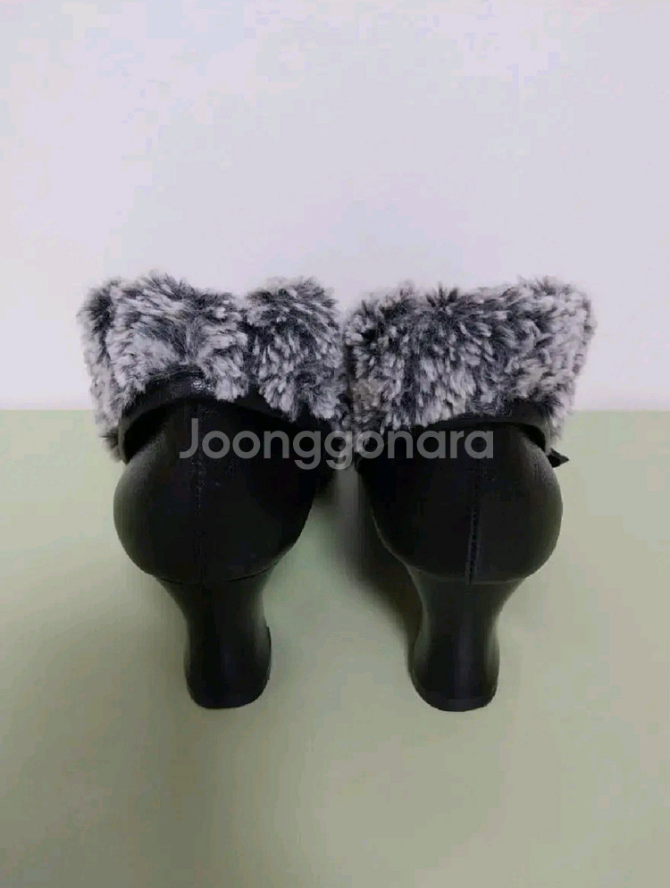 여성 미스미스터 천연가죽 버클 앵클 털부츠 (240)--6