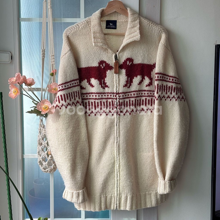 [빈티지] DOG DEPT 강아지 니트 코위찬 집업--2