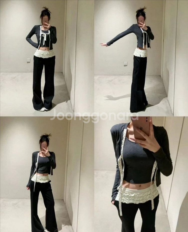 런웨이티켓 (현 오운서) 도트 가디건 M--0