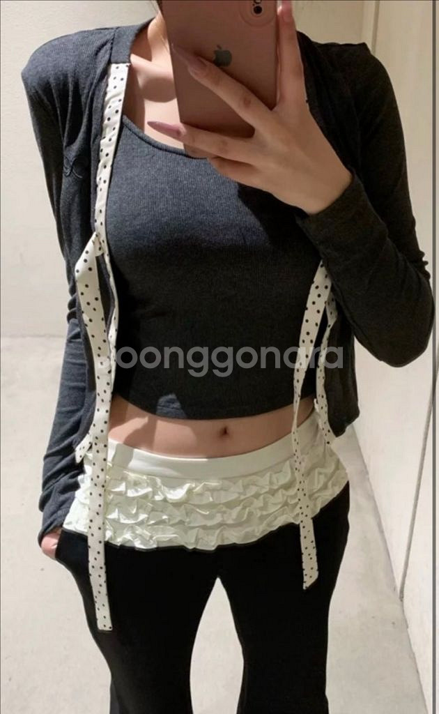 런웨이티켓 (현 오운서) 도트 가디건 M--1