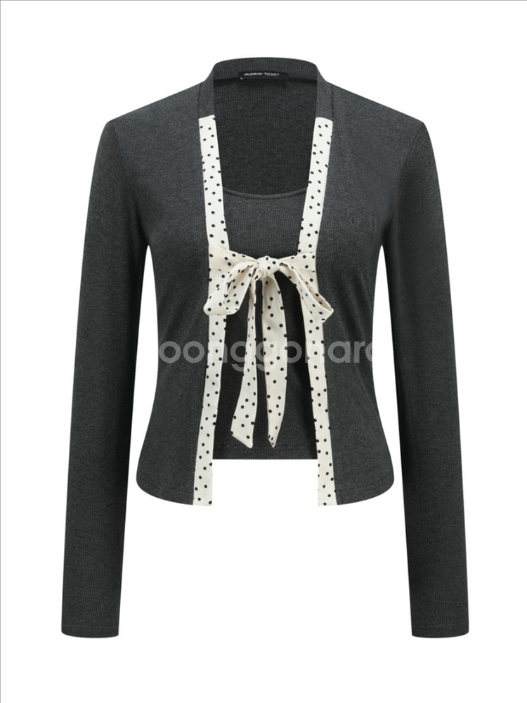 런웨이티켓 (현 오운서) 도트 가디건 M--4
