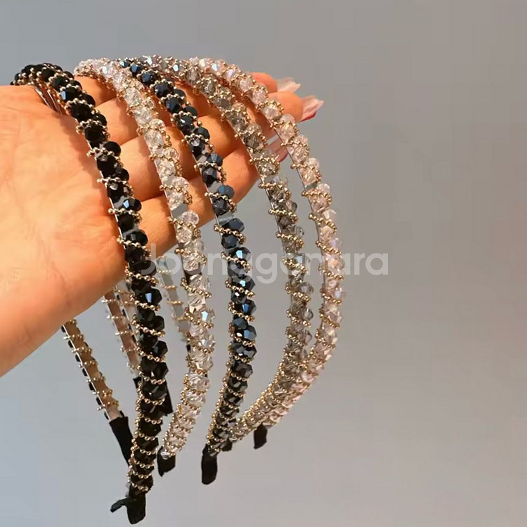 보석 큐빅 비즈 반짝이 머리띠 6color--5