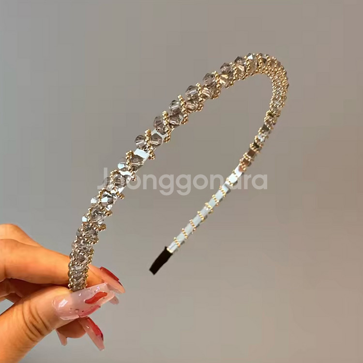 보석 큐빅 비즈 반짝이 머리띠 6color--7