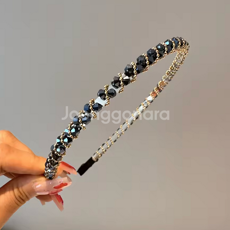 보석 큐빅 비즈 반짝이 머리띠 6color--8