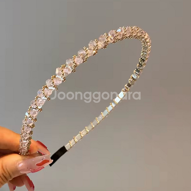 보석 큐빅 비즈 반짝이 머리띠 6color--9