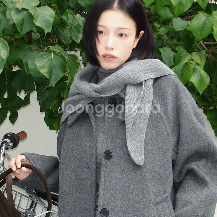 eaah 이아 니트 스카프 그레이--1