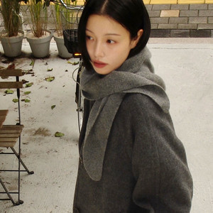 eaah 이아 니트 스카프 그레이