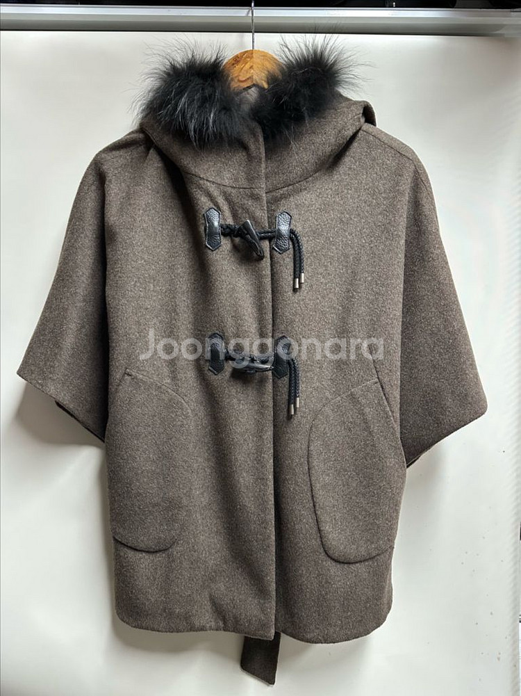 BNX 후드 퍼 판초 케이프 FR--0