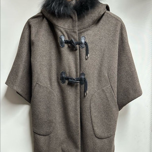 BNX 후드 퍼 판초 케이프 FR